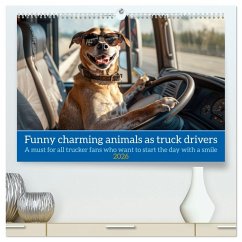 Funny charming animals as truck drivers (High Quality Premium Wall Calendar 2026 DIN A2 landscape),CALVENDO 12 Month Wall Calendar