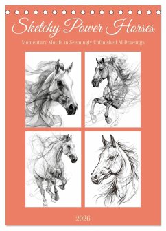 Cover Sketchy Power Horses (Desk Calendar 2026 DIN A5 portrait), CALVENDO 12 Month DeskCalendar