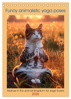 Funny animalistic yoga poses (Desk Calendar 2026 DIN A5 portrait), CALVENDO 12 Month DeskCalendar