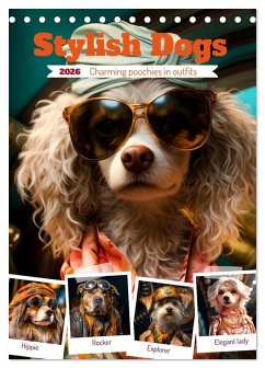 Stylish Dogs (Desk Calendar 2026 DIN A5 portrait), CALVENDO 12 Month DeskCalendar