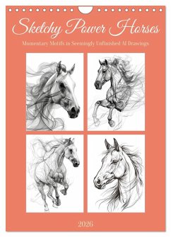 Cover Sketchy Power Horses (Wall Calendar 2026 DIN A4 portrait), CALVENDO 12 Month Wall Calendar