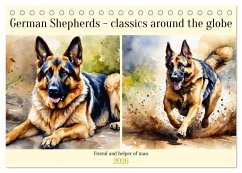 Cover German Shepherds - classics around the globe (Desk Calendar 2026 DIN A5 landscape), CALVENDO 12 Month DeskCalendar