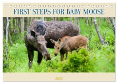 Cover FIRST STEPS FOR BABY MOOSE (Desk Calendar 2026 DIN A5 landscape), CALVENDO 12 Month DeskCalendar