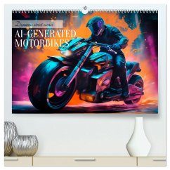 Cover DYNAMIC STREET SCENES AI-generated motorbikes (High Quality Premium Wall Calendar 2026 DIN A2 landscape),CALVENDO 12 Month Wall Calendar