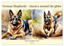 Cover German Shepherds - classics around the globe (Wall Calendar 2026 DIN A2 landscape), CALVENDO 12 Month Wall Calendar