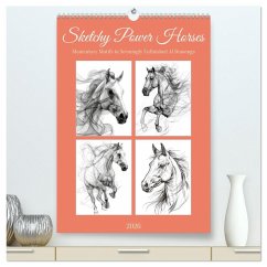Sketchy Power Horses (High Quality Premium Wall Calendar 2026 DIN A2 portrait),CALVENDO 12 Month Wall Calendar Sketchy Power Horses (High Quality Premium Wall Calendar 2026 DIN A2 portrait),CALVENDO 12 Month Wall Calendar
