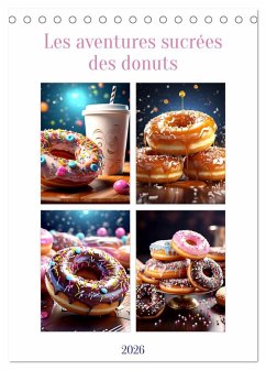 Les aventures sucrées des donuts (Calendrier de bureau 2026 DIN A5 horizontal), CALVENDO calendrier mensuel