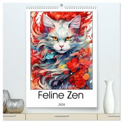 Feline Zen (High Quality Premium Wall Calendar 2026 DIN A2 portrait),CALVENDO 12 Month Wall Calendar