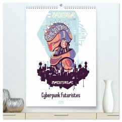 Cover Cyberpunk Futuristes (Calendrier mural 2026 DIN A2 horizontal) calendrier de bureau