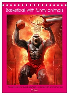Cover Basketball with funny animals (Desk Calendar 2026 DIN A5 portrait), CALVENDO 12 Month DeskCalendar