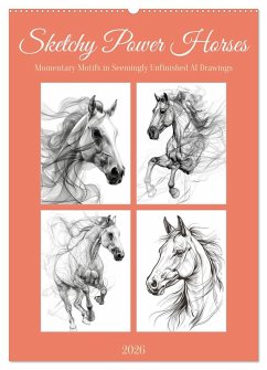Sketchy Power Horses (Wall Calendar 2026 DIN A2 portrait), CALVENDO 12 Month Wall Calendar Sketchy Power Horses (Wall Calendar 2026 DIN A2 portrait), CALVENDO 12 Month Wall Calendar