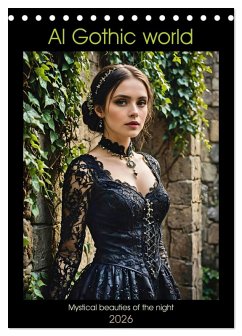 Cover AI Gothic world - Mystical beauties of the night (Desk Calendar 2026 DIN A5 portrait), CALVENDO 12 Month DeskCalendar