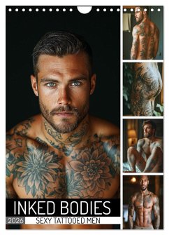Cover Inked Bodies - Sexy Tattooed Men (Wall Calendar 2026 DIN A4 portrait), CALVENDO 12 Month Wall Calendar