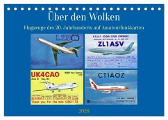 Cover Über den Wolken - Flugzeuge des 20. Jahrhunderts auf Amateurfunkkarten (Tischkalender 2026 DIN A5 quer), CALVENDO Monatskalender
