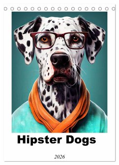 Hipster Dogs (Desk Calendar 2026 DIN A5 portrait), CALVENDO 12 Month DeskCalendar