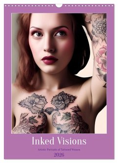 Cover Inked Visions (Wall Calendar 2026 DIN A3 portrait), CALVENDO 12 Month Wall Calendar