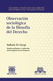 Observación sociológica de la filosofía del derecho (eBook, PDF)