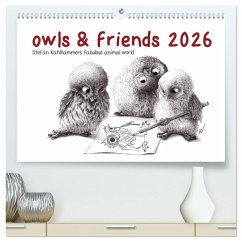 owls & friends 2026 (High Quality Premium Wall Calendar 2026 DIN A2 landscape),CALVENDO 12 Month Wall Calendar