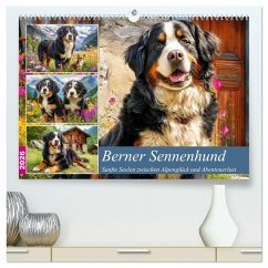 Berner Sennenhund. Sanfte Seelen zwischen Alpenglück und Abenteuerlust (hochwertiger Premium Wandkalender 2026 DIN A2 quer), Kunstdruck in Hochglanz