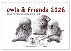 owls & friends 2026 (Wall Calendar 2026 DIN A3 landscape), CALVENDO 12 Month Wall Calendar