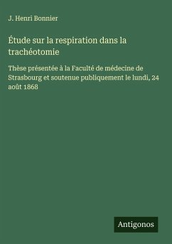 Cover Étude sur la respiration dans la trachéotomie