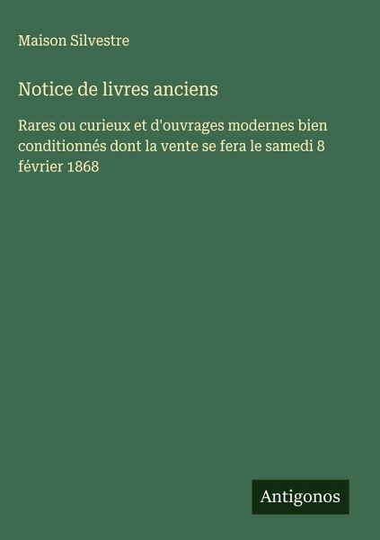 Notice de livres anciens