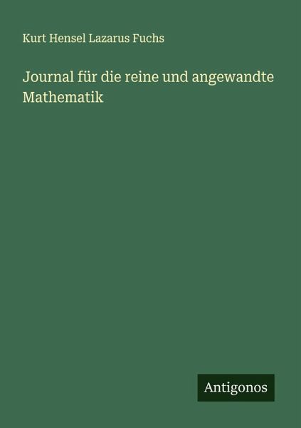Journal für die reine und angewandte Mathematik Journal für die reine und angewandte Mathematik