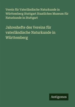 Cover Jahreshefte des Vereins für vaterländische Naturkunde in Württemberg