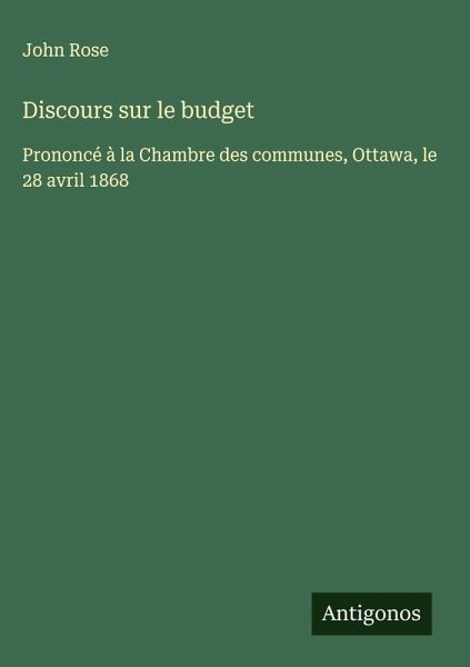 Discours sur le budget Discours sur le budget