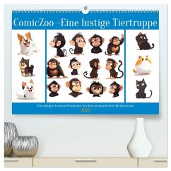 ComicZoo - eine lustige Tiertruppe (hochwertiger Premium Wandkalender 2026 DIN A2 quer), Kunstdruck in Hochglanz
