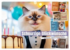 Cover Schnurrige Glückwünsche - Sprüche zum Älterwerden (Wandkalender 2026 DIN A2 quer), CALVENDO Monatskalender