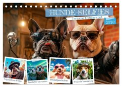 HUNDE-SELFIES Tierischer Outdoorspaß (Tischkalender 2026 DIN A5 quer), CALVENDO Monatskalender