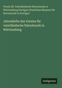 Cover Jahreshefte des Vereins für vaterländische Naturkunde in Württemberg