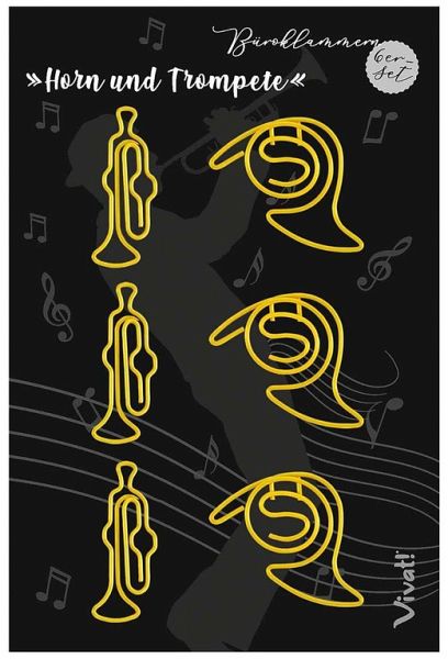 6er-Set Büroklammern »Horn & Trompete« 6er-Set Büroklammern »Horn & Trompete«
