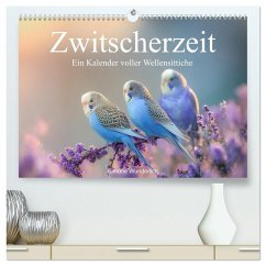 Zwitscherzeit - Ein Kalender voller Wellensittiche (hochwertiger Premium Wandkalender 2026 DIN A2 quer), Kunstdruck in Hochglanz Zwitscherzeit - Ein Kalender voller Wellensittiche (hochwertiger Premium Wandkalender 2026 DIN A2 quer), Kunstdruck in Hochglanz