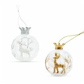 2er-Set Christbaumkugeln »Hirsch im Winterwald«