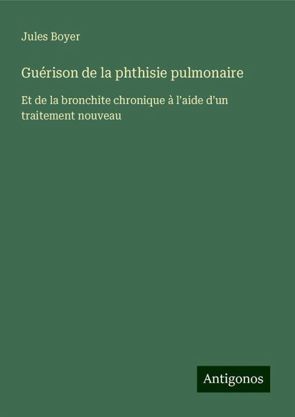 Guérison de la phthisie pulmonaire