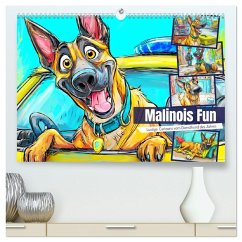 Cover Malinois Fun. Lustige Cartoons vom Diensthund des Jahres! (hochwertiger Premium Wandkalender 2026 DIN A2 quer), Kunstdruck in Hochglanz
