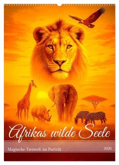Cover Afrikas wilde Seele - Magische Tierwelt im Porträt (Wandkalender 2026 DIN A2 hoch), CALVENDO Monatskalender