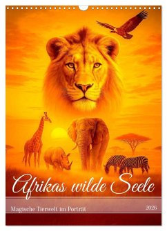 Cover Afrikas wilde Seele - Magische Tierwelt im Porträt (Wandkalender 2026 DIN A3 hoch), CALVENDO Monatskalender