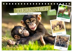 TIERKINDER Abenteuer Wildnis (Tischkalender 2026 DIN A5 quer), CALVENDO Monatskalender