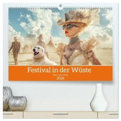 Cover Festival in der Wüste - Bunt und schräg (hochwertiger Premium Wandkalender 2026 DIN A2 quer), Kunstdruck in Hochglanz