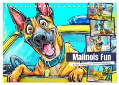 Cover Malinois Fun. Lustige Cartoons vom Diensthund des Jahres! (Tischkalender 2026 DIN A5 quer), CALVENDO Monatskalender