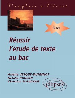 Cover Réussir l'étude de texte au bac (LV1)