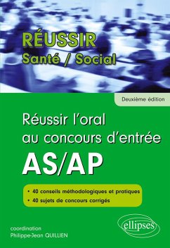 Cover Réussir l'oral au concours d'entrée AS/AP - 2e édition