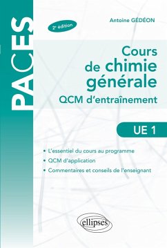 Cover UE1 - Cours de chimie générale. QCM d'entraînement