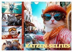 Cover KATZEN-SELFIES Tierische Reiselust (Wandkalender 2026 DIN A4 quer), CALVENDO Monatskalender