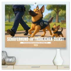 Cover Schäferhund im fröhlichen Dienst (hochwertiger Premium Wandkalender 2026 DIN A2 quer), Kunstdruck in Hochglanz