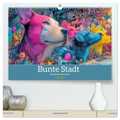 Bunte Stadt - Einzigartige Bewohner (hochwertiger Premium Wandkalender 2026 DIN A2 quer), Kunstdruck in Hochglanz