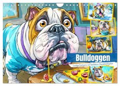 Bulldoggen. Lustige Cartoons von beliebten Charakterköpfen (Wandkalender 2026 DIN A4 quer), CALVENDO Monatskalender
